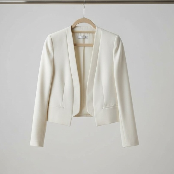 Mng Suit Jackets & Blazers - MNG suit cropped open cream blazer